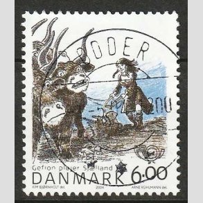 FRIM�RKER DANMARK | 2004 - AFA 1385 - Gefion - 6,00 Kr. flerfarvet - Pragt Stemplet 