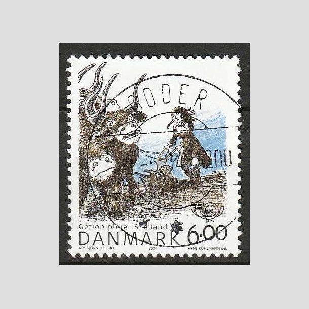 FRIM�RKER DANMARK | 2004 - AFA 1385 - Gefion - 6,00 Kr. flerfarvet - Pragt Stemplet 