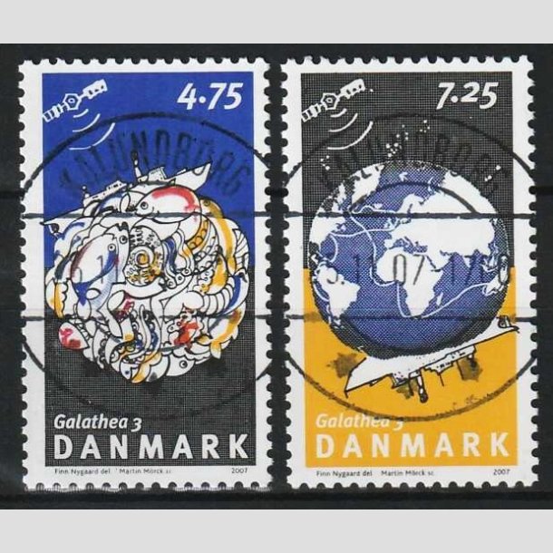 FRIM�RKER DANMARK | 2007 - AFA 1505,1506 - Galathea 3. - 4,75 + 7,25 Kr. flerfarvet i s�t - Lux Stemplet