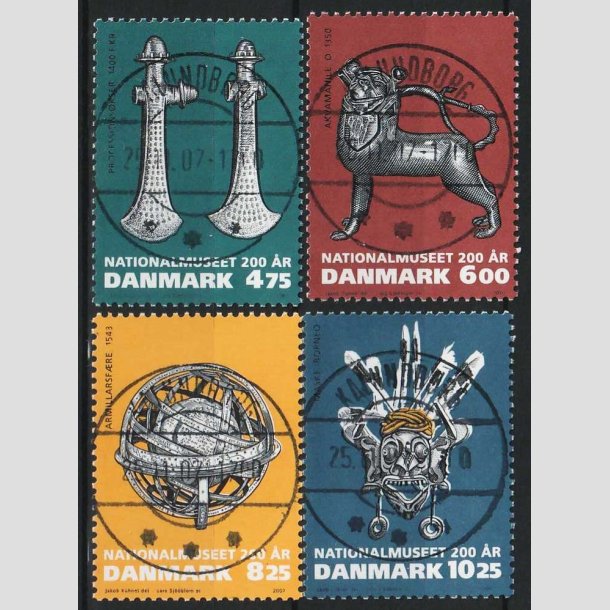 FRIM�RKER DANMARK | 2007 - AFA 1501-04- Nationalmuseet 200 �r. - Komplet s�t - Lux Stemplet