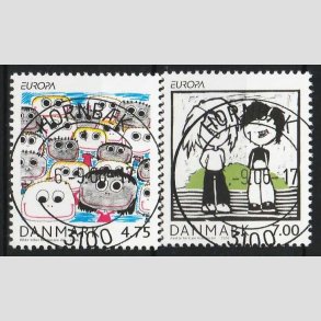 FRIM�RKER DANMARK | 2006 - AFA 1482+83 - Europam�rker b�rn/unge - S�t - Pragt Stemplet Hornb�k