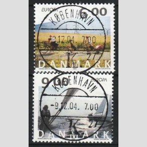 FRIM�RKER DANMARK | 2004 - AFA 1396+97 - Cykel og sejlerferie - i s�t - Lux Stemplet