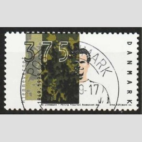 FRIM�RKER DANMARK | 1999 - AFA 1207 - Hjemmev�rnet 50 �r - 3,75 Kr. flerfarvet - Pragt Stemplet 