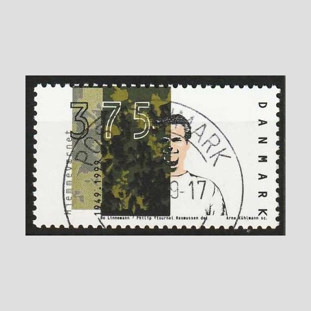 FRIM�RKER DANMARK | 1999 - AFA 1207 - Hjemmev�rnet 50 �r - 3,75 Kr. flerfarvet - Pragt Stemplet 