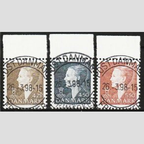 FRIM�RKER DANMARK | 1998 - AFA 1170-72 - Dronning Margrethe II - 4,25-5,00 Kr. - Lux Stemplet 