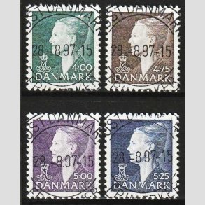 FRIM�RKER DANMARK | 1997 - AFA 1152-55 - Dronning Margrethe II - 4,00-5,25 Kr. - Lux Stemplet