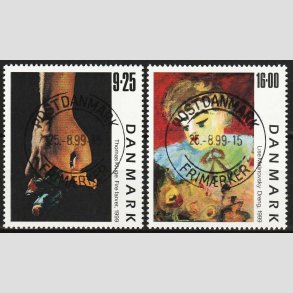 FRIM�RKER DANMARK | 1999 - AFA 1218-19 - Frim�rkekunst 2. - i s�t - Pragt Stemplet