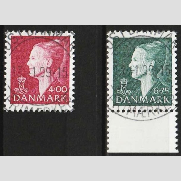 FRIM�RKER DANMARK | 1999 - AFA 1202-03 - Dronning Margrethe II - s�t - Flot stemplet