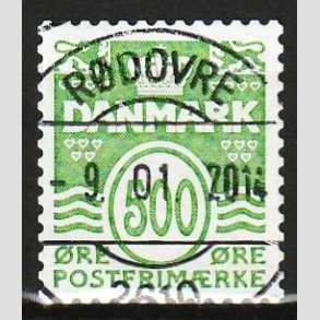 FRIM�RKER DANMARK | 2008 - AFA 1530E - B�lgelinie - 500 �re lys gr�n - Pragt Stemplet