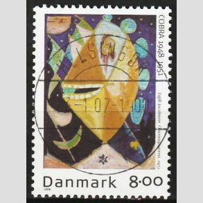 FRIM�RKER DANMARK | 2006 - AFA 1487 - COBRA-malere - 8,00 Kr. flerfarvet - Lux Stemplet Helsing�r