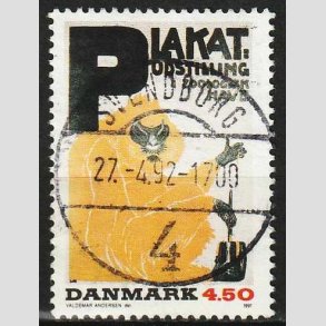 FRIM�RKER DANMARK | 1991 - AFA 1000 - Dansk Plakatkunst - 4,50 Kr. - Pragt Stemplet Svendborg