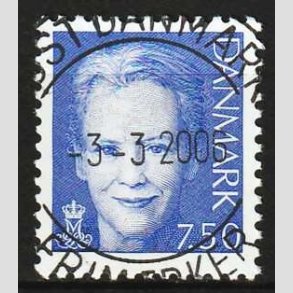 FRIM�RKER DANMARK | 2005 - AFA 1413 - Dronning Margrethe II - 7,50 bl� - Lux Stemplet 