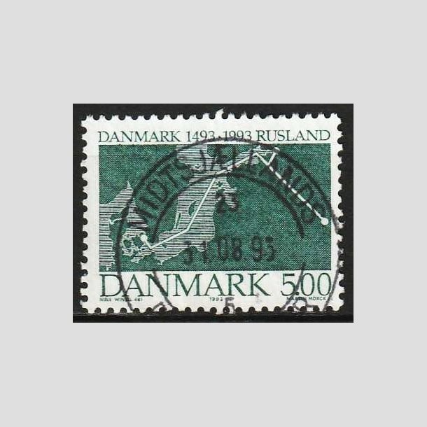 FRIM�RKER DANMARK | 1993 - AFA 1049 - Traktat Danmark-Rusland - 5,00 Kr. gr�n - Lux Stemplet
