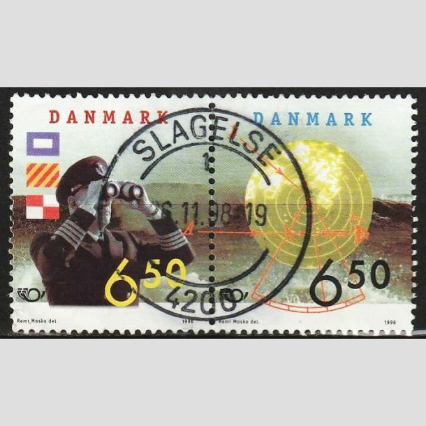 FRIM�RKER DANMARK | 1998 - AFA 1181+82 - 28 maj S�fart - 6,50 + 6,50 Kr. par - Lux Stemplet Slagelse