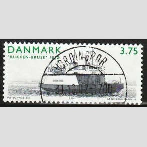 FRIM�RKER DANMARK | 2001 - AFA 1299 - �-f�rger - 3,75 Kr. Bukken-Bruse Fej� - Pragt Stemplet 