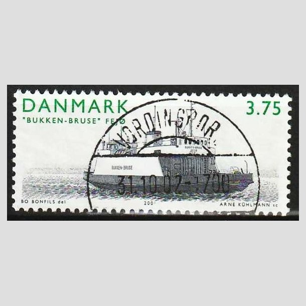 FRIM�RKER DANMARK | 2001 - AFA 1299 - �-f�rger - 3,75 Kr. Bukken-Bruse Fej� - Pragt Stemplet 