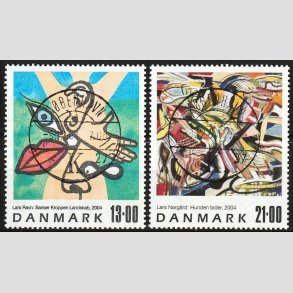 FRIM�RKER DANMARK | 2004 - AFA 1398 ,1399 - Frim�rkekunst - 13,00 + 21,00 Kr. flerfarvet - Lux Stemplet