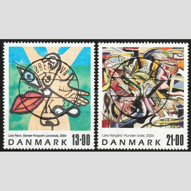 FRIM�RKER DANMARK | 2004 - AFA 1398 ,1399 - Frim�rkekunst - 13,00 + 21,00 Kr. flerfarvet - Lux Stemplet