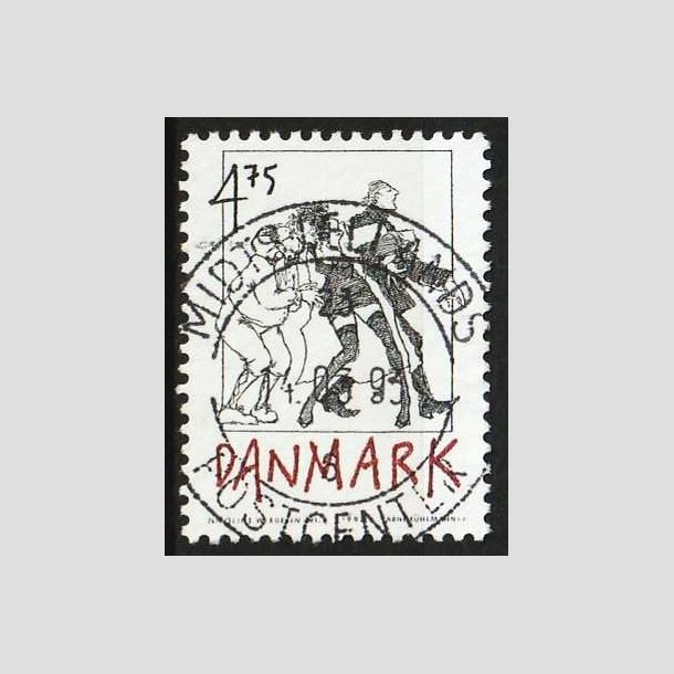 FRIM�RKER DANMARK | 1992 - AFA 1030 - Danske tegneseriefigurer - 4,75 Kr. sort/r�d - Pragt Stemplet