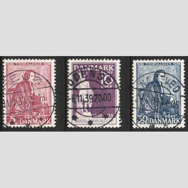 FRIM�RKER DANMARK | 1938 - AFA 249-51 - Thorvaldsen - i s�t - Lux Stemplet