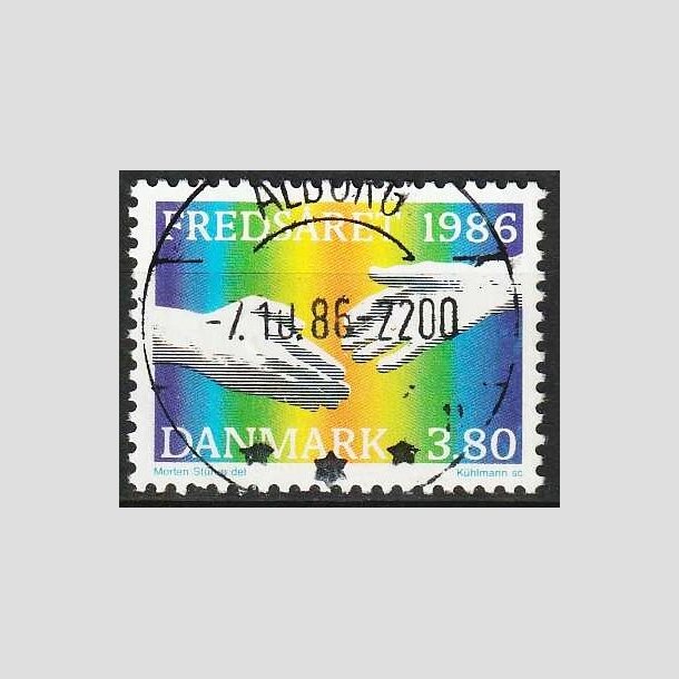 FRIM�RKER DANMARK | 1986 - AFA 857 - FN�s freds�r - 3,80 Kr. flerfarvet - Lux Stemplet �lborg