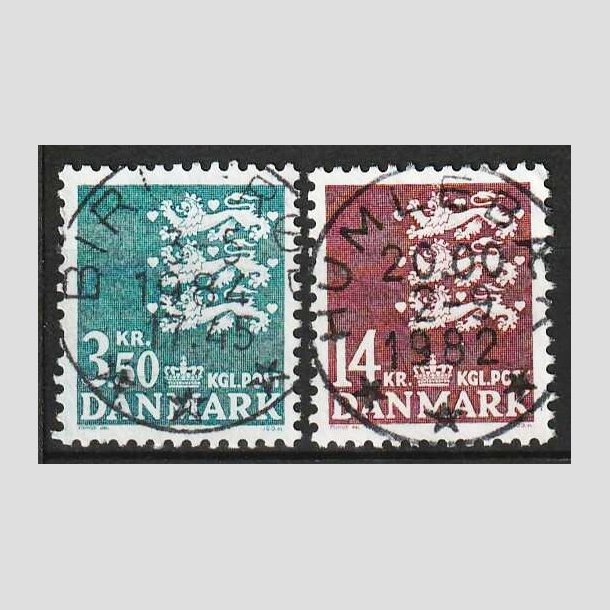 FRIM�RKER DANMARK | 1982 - AFA 758+53 - Rigsv�ben 3,50 + 14 Kr. - Lux Stemplet