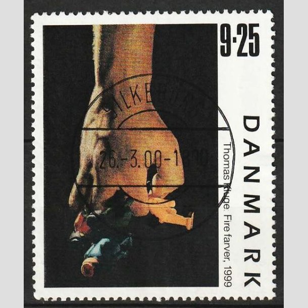 FRIM�RKER DANMARK | 1999 - AFA 1218 - Frim�rkekunst 2. - 9,25 Kr. "Fire farver" - Lux Stemplet Silkeborg