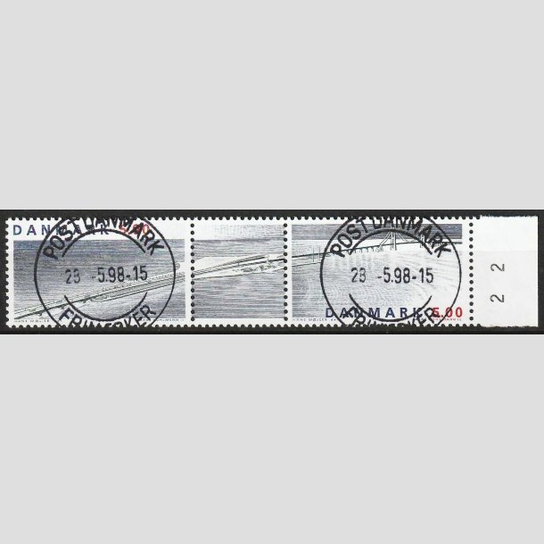 FRIM�RKER DANMARK | 1998 - AFA 1174-75 - Sammentryk med vignet - 5,00 + 5,00 Kr. - Lux Stemplet