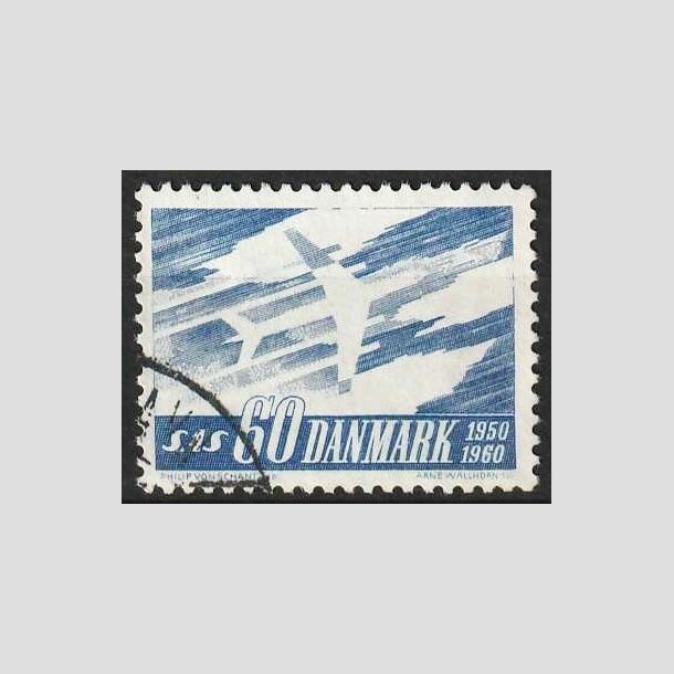 FRIM�RKER DANMARK | 1961 - AFA 391F - SAS 10 �rs jubil�um - 60 �re bl� flour - P�nt stemplet