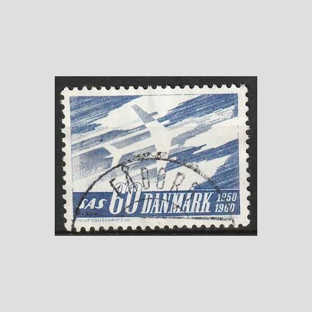 FRIM�RKER DANMARK | 1961 - AFA 391F - SAS 10 �rs jubil�um - 60 �re bl� flour - P�nt stemplet