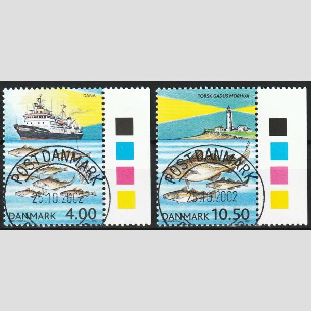 FRIM�RKER DANMARK | 2002 - AFA 1326-27 - ICES havunders�gelser 100 �r. - 4,00 + 10,50 Kr. - Lux Stemplet