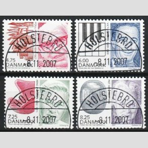 FRIM�RKER DANMARK | 2007 - AFA 1518-21 - Store danskere I - 4,75 -  8,25 kr. i s�t - Lux Stemplet Holstebro