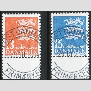 FRIM�RKER DANMARK | 2004 - AFA 1376+77 - Lille Rigsv�ben - 13 + 15 Kr. - Pragt Stemplet