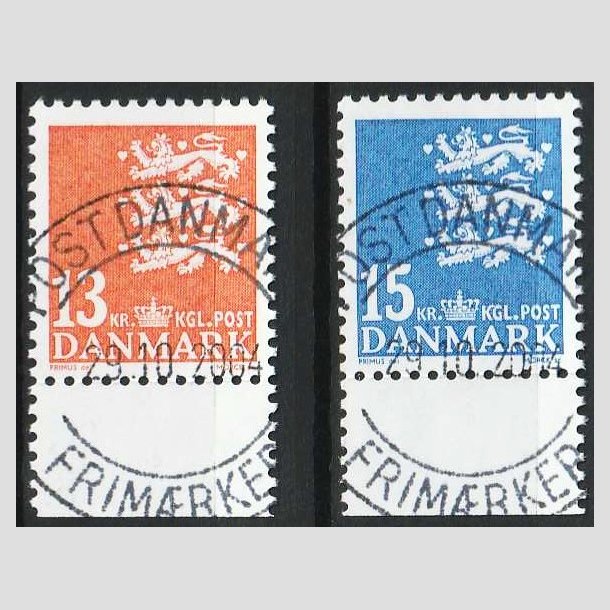 FRIM�RKER DANMARK | 2004 - AFA 1376+77 - Lille Rigsv�ben - 13 + 15 Kr. - Pragt Stemplet