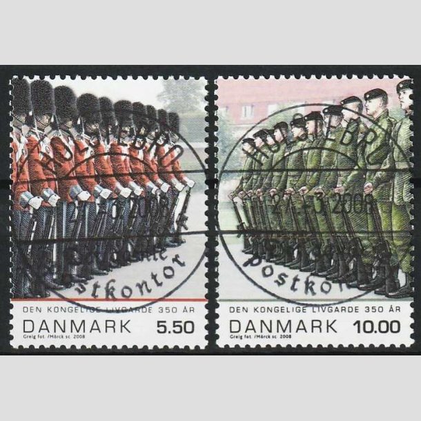 FRIM�RKER DANMARK | 2008 - AFA 1533,1534 - Livgarden 350 �r. - 5,50 + 10,00 Kr. - Lux Stemplet Holstebro
