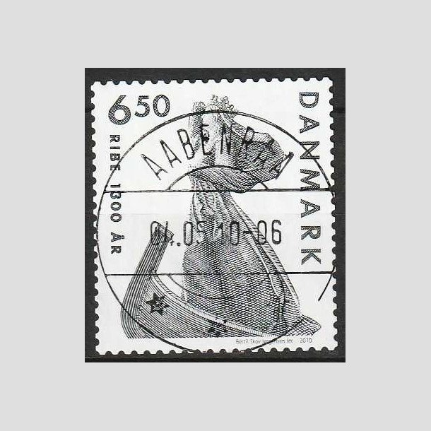 FRIM�RKER DANMARK | 2010 - AFA 1615 - Ribe 1300 �r - 6,50 Kr. gr�lig - Lux Stemplet 