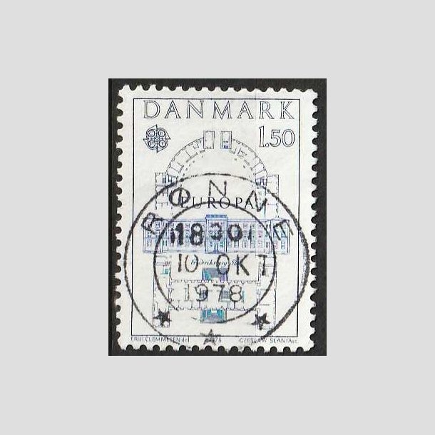 FRIM�RKER DANMARK | 1978 - AFA 659 - Europam�rker - 1,50 Kr. bl� - Pragt Stemplet R�nne