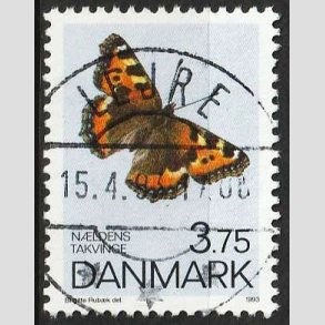 FRIM�RKER DANMARK | 1993 - AFA 1037 - Sommerfugle - 3,75 Kr. flerfarvet - Lux Stemplet Lejre