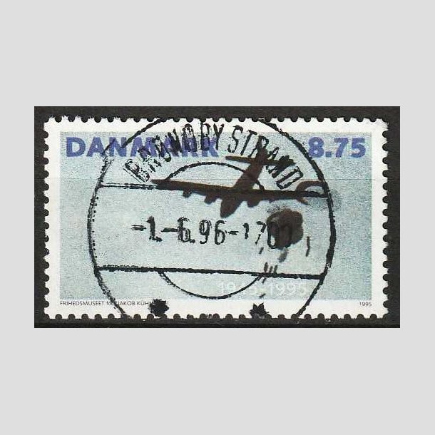 FRIM�RKER DANMARK | 1995 - AFA 1093 - 50 �ret for befrielsen - 8,75 Kr. flerfarvet - Pragt Stemplet 
