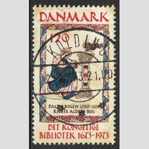 FRIM�RKER DANMARK | 1973 - AFA 550 - Det Kongelige Bibliotek 300 �r - 120 �re - Lux Stemplet 