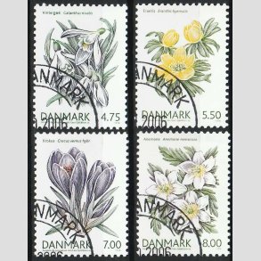 FRIM�RKER DANMARK | 2006 - AFA 1455-58 - For�rsblomster - komplet s�t - Flot Stemplet