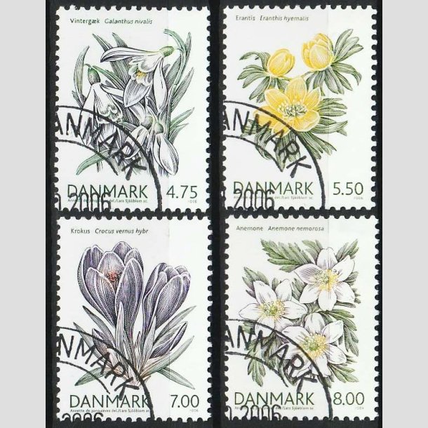 FRIM�RKER DANMARK | 2006 - AFA 1455-58 - For�rsblomster - komplet s�t - Flot Stemplet