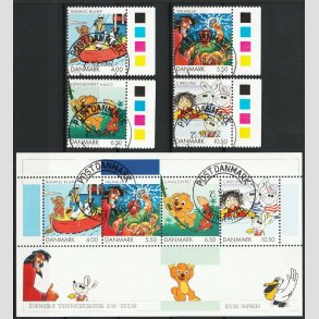 FRIM�RKER DANMARK | 2002 - AFA 1307-11 - Danske tegneserier - Komplet s�t incl. miniark - Pragt Stemplet 