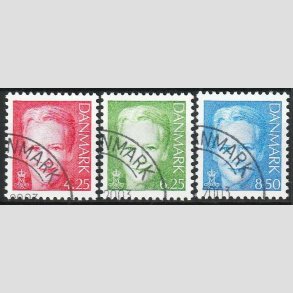 FRIM�RKER DANMARK | 2003 - AFA 1338-40 - Dronning Margrethe - 4,25-8,50 Kr. - Flot Stemplet