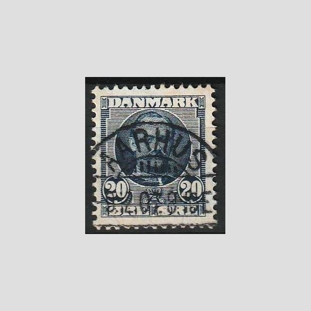 FRIM�RKER DANMARK | 1907 - AFA 56 - Frederik VIII 20 �re bl� - Lux Stemplet Aarhus