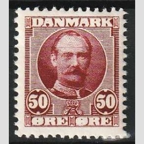 FRIM�RKER DANMARK | 1907 - AFA 58 - Frederik VIII 50 �re r�dlilla - Ubrugt