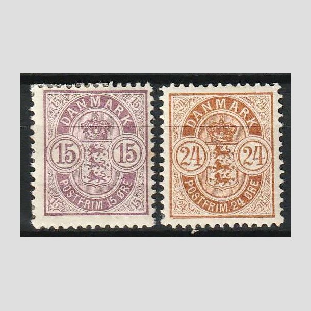 FRIM�RKER DANMARK | 1901-02 - AFA 38+39 - 15 + 24 �re - Ubrugt