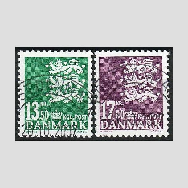 FRIM�RKER DANMARK | 2007 - AFA 1490+91 - Lille Rigsv�ben - 13,50 + 17,50 Kr. - Pragt Stemplet