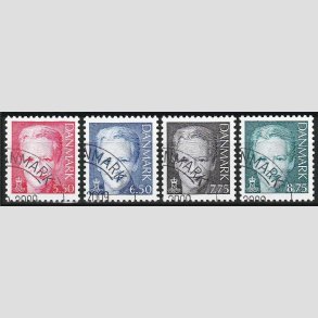 FRIM�RKER DANMARK | 2008 - AFA 1522-1525 - Dronning Margrethe - 5,50 - 8,75 Kr. i komplet s�t - P�nt Stemplet