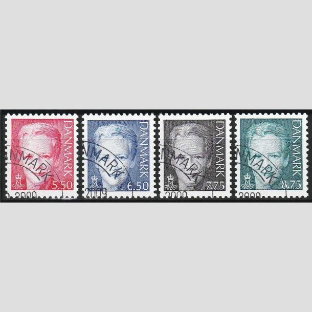 FRIM�RKER DANMARK | 2008 - AFA 1522-1525 - Dronning Margrethe - 5,50 - 8,75 Kr. i komplet s�t - P�nt Stemplet